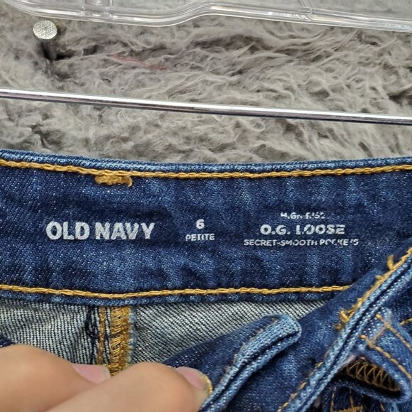 Old Navy Jeans Womens 6 Petite Blue O.G. Loose Stretch Denim - Picture 2 of 9